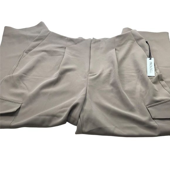 Prologue Women's Size 14 Ankle Length Natural Waist Cargo Pants Beige New - Picture 1 of 16